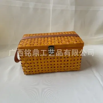 Rectangular Lidded Woven Carry Case — Detail and finish view 06