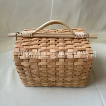 Flat-Woven Rectangular Carry Basket — Detail and finish view 06