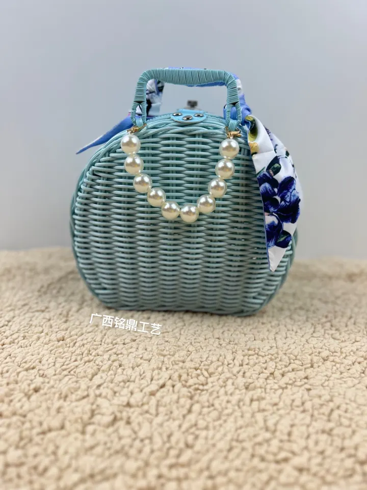 Domed Bead-Trimmed Carry Case — Domed rectangular carry case with a top handle, visible interior and bead-like decorative trim for keepsake and event presentations.