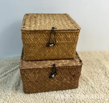 Flat-Top Lidded Woven Box Set — Product view 01