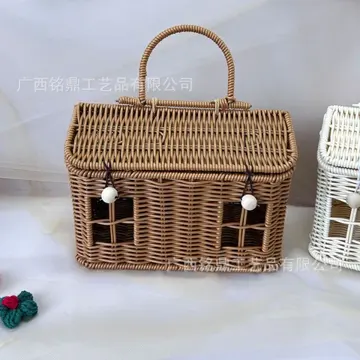 House-Shaped Decorative Gift Basket — Plain house-shaped front view