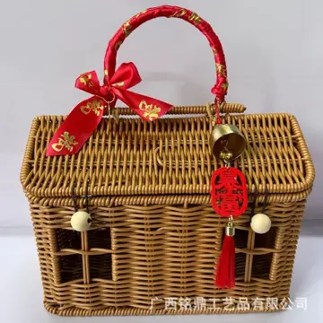 Ribbon-wrapped handle and decorative trim