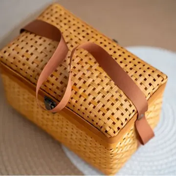 Rectangular Lidded Woven Carry Case — Product view 03